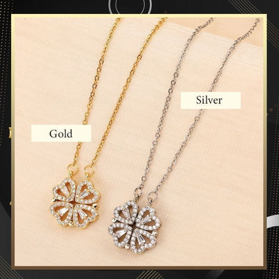 Fashion Four Leaf Clover Necklace Heart Pendant Jewelry Gift