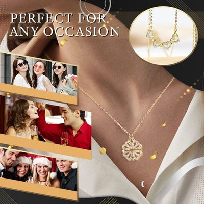 Fashion Four Leaf Clover Necklace Heart Pendant Jewelry Gift