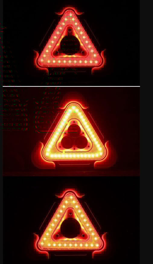 2-IN-1 Solar Emergency Triangle Warning Light For Roadside Safety