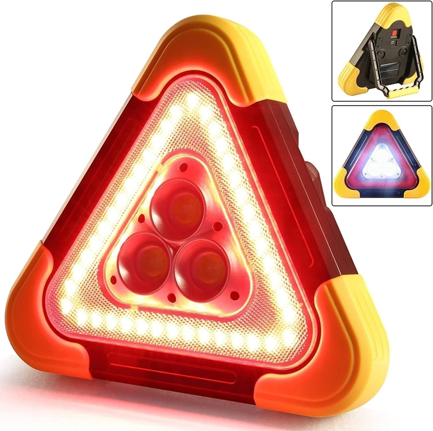 2-IN-1 Solar Emergency Triangle Warning Light For Roadside Safety