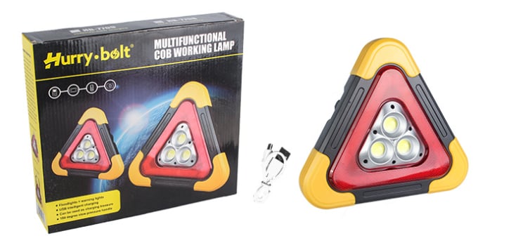 2-IN-1 Solar Emergency Triangle Warning Light For Roadside Safety