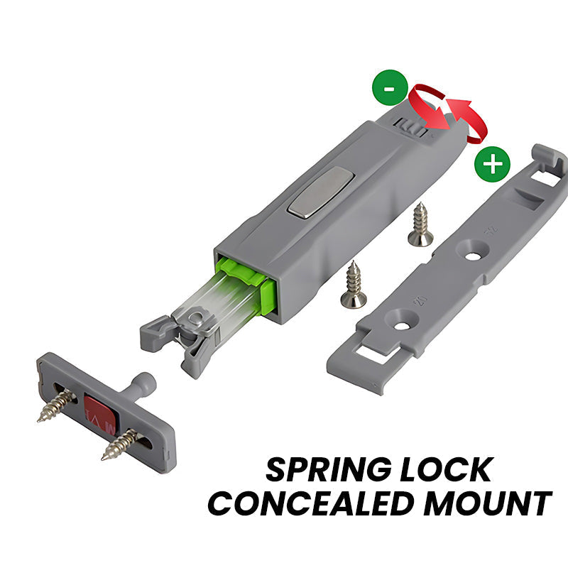 Cabinet Door Press To Open Lock With Spring Lock And Hinge