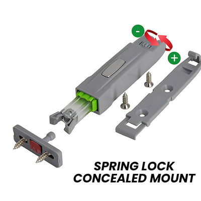 Cabinet Door Press To Open Lock With Spring Lock And Hinge