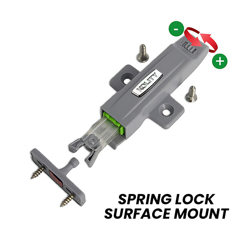 Cabinet Door Press To Open Lock With Spring Lock And Hinge