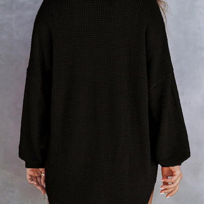 Women’s Loose Solid Color Comfortable Waffle Knit Shirt