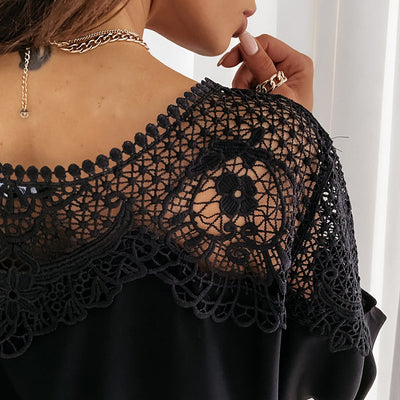 Women's Lace Blouse Elegant Vintage Style Autumn 3/4 Sleeves