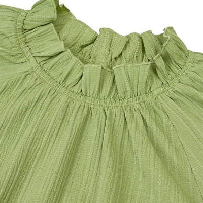 Women's Jacquard Long Sleeve Top With Autumn Ruffle Detail