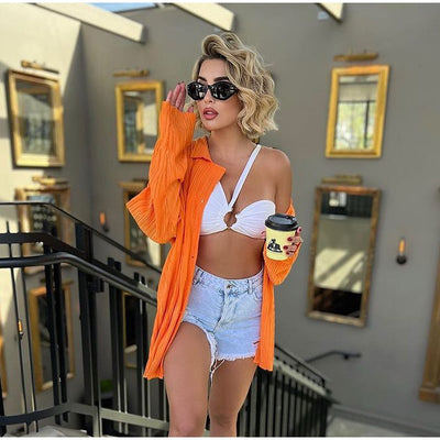 Women's Pleated Two-Piece Set Elegant Stylish Outfit