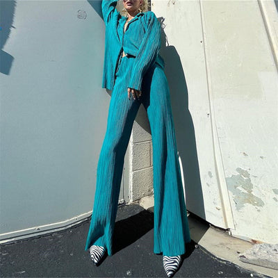 Women's Pleated Two-Piece Set Elegant Stylish Outfit