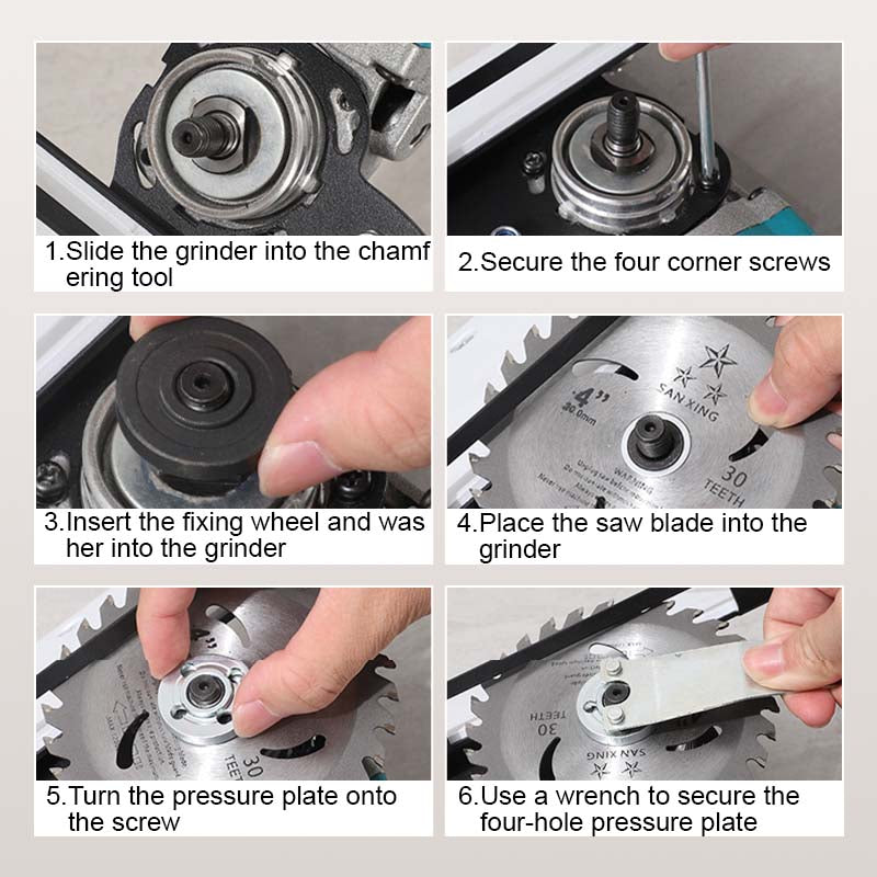 Angle Grinder Stand For Precise 45 Degree Tile Chamfer Cutting