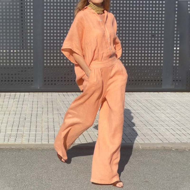 Women's Casual Cotton Linen Two Piece Set Comfortable Summer Outfit