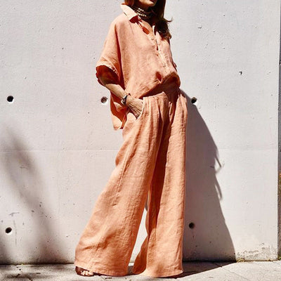 Women's Casual Cotton Linen Two Piece Set Comfortable Summer Outfit