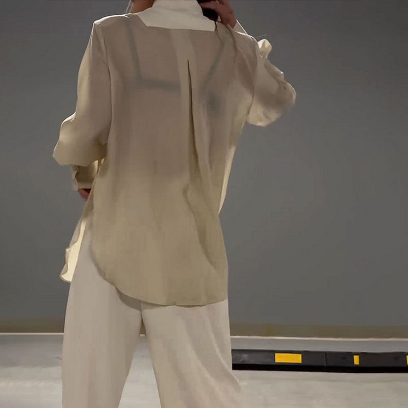 Fashion Lar Patchwork Two-Piece Set Shirt And Pants Outfit