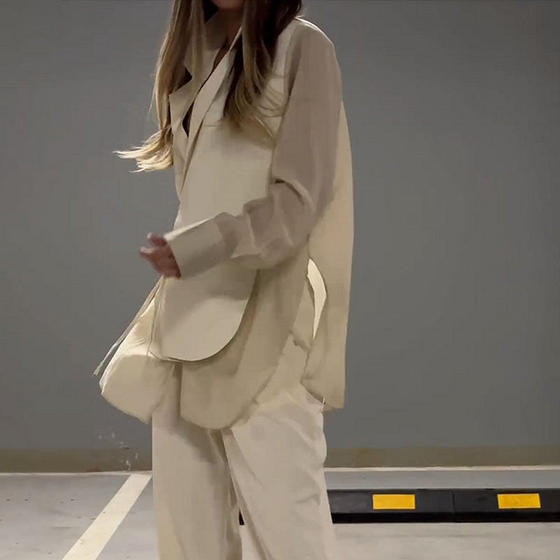 Fashion Lar Patchwork Two-Piece Set Shirt And Pants Outfit