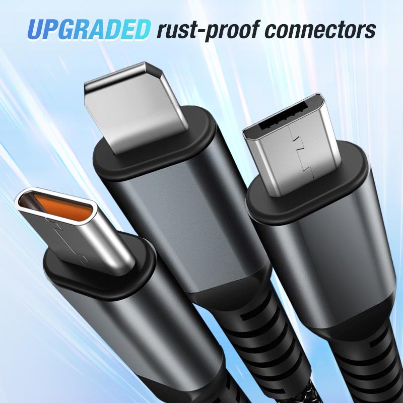 Super Fast Charging Cable Transparent Luminous 3-in-1 Design