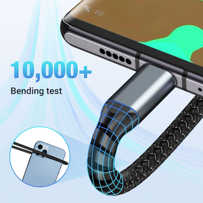 Super Fast Charging Cable Transparent Luminous 3-in-1 Design