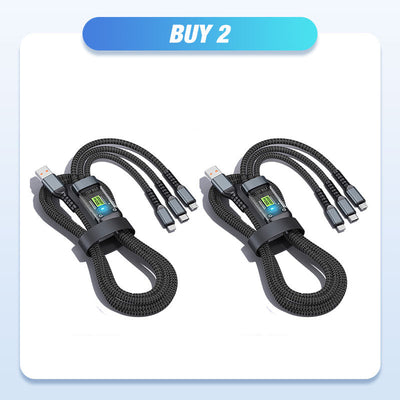 Super Fast Charging Cable Transparent Luminous 3-in-1 Design