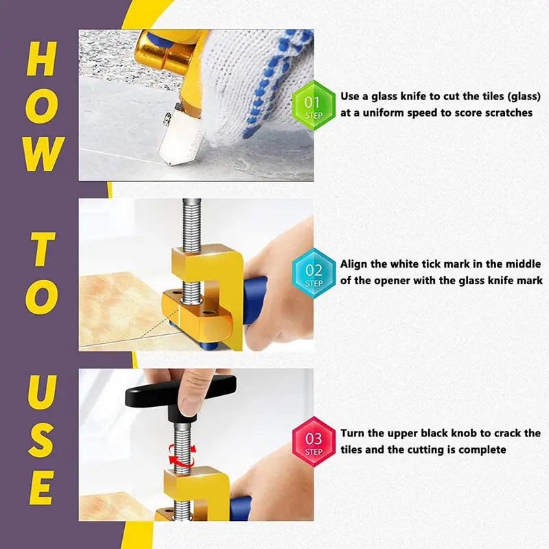 Ceramic And Glass Tile Cutter With Dual Function For Precision Cutting