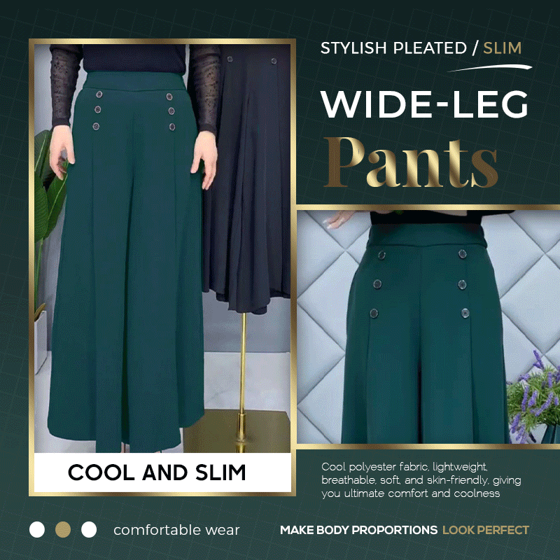 Pleated Wide Leg Pants Stylish Slim Fit Comfortable Trousers
