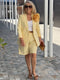 Women's Two-piece Set Floral Top Blazer And Shorts Summer Outfit