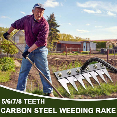 Carbon Steel Garden Weeding Rake With 5 To 8 Teeth Durable Design