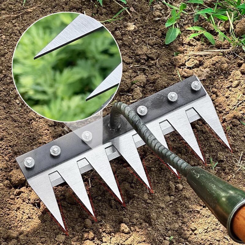 Carbon Steel Garden Weeding Rake With 5 To 8 Teeth Durable Design