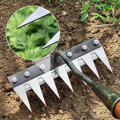 Carbon Steel Garden Weeding Rake With 5 To 8 Teeth Durable Design