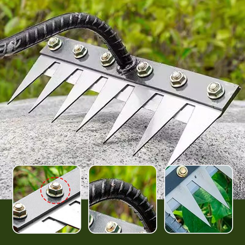 Carbon Steel Garden Weeding Rake With 5 To 8 Teeth Durable Design