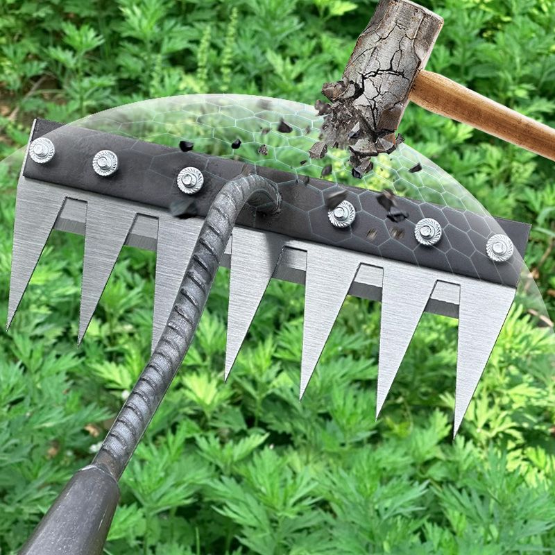 Carbon Steel Garden Weeding Rake With 5 To 8 Teeth Durable Design