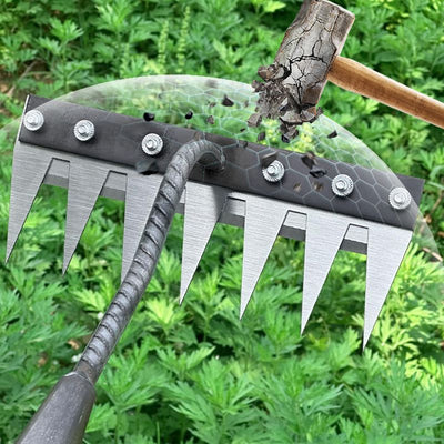 Carbon Steel Garden Weeding Rake With 5 To 8 Teeth Durable Design