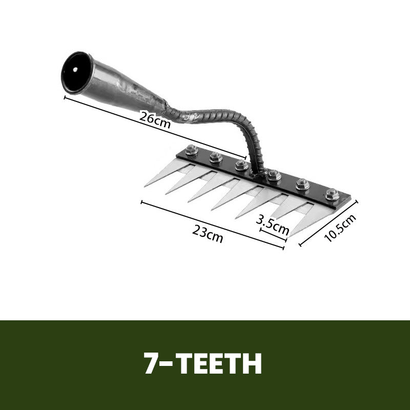 Carbon Steel Garden Weeding Rake With 5 To 8 Teeth Durable Design