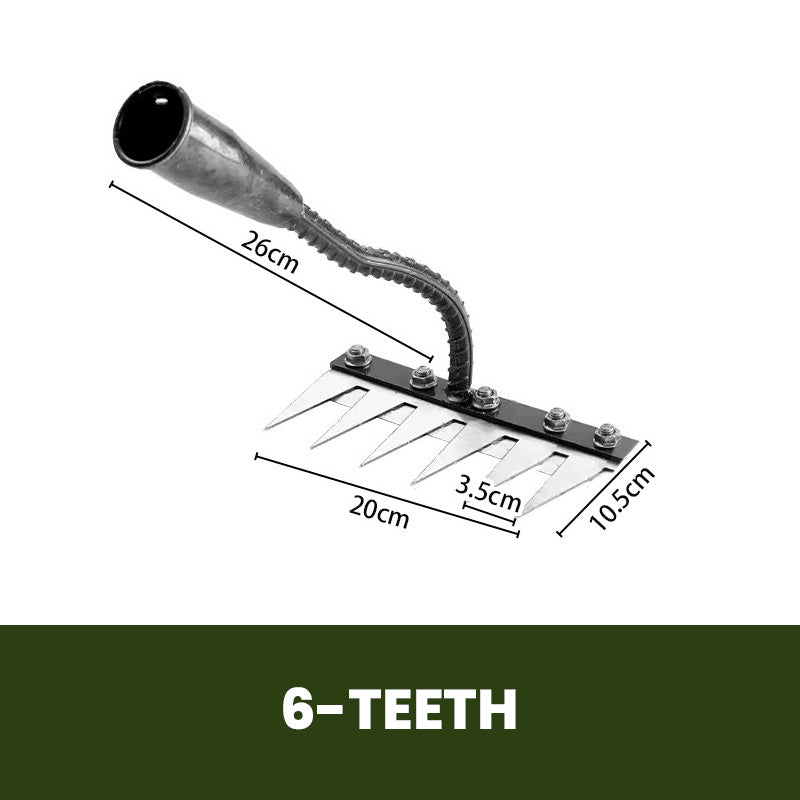 Carbon Steel Garden Weeding Rake With 5 To 8 Teeth Durable Design