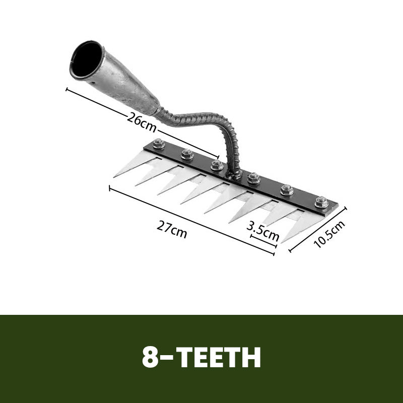 Carbon Steel Garden Weeding Rake With 5 To 8 Teeth Durable Design