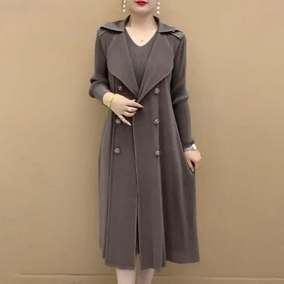 Autumn Waist-Defining Dress Coat Elegant Stylish Fit For Moms