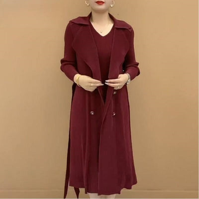 Autumn Waist-Defining Dress Coat Elegant Stylish Fit For Moms