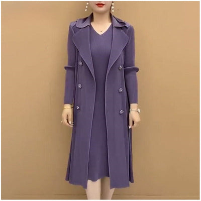 Autumn Waist-Defining Dress Coat Elegant Stylish Fit For Moms
