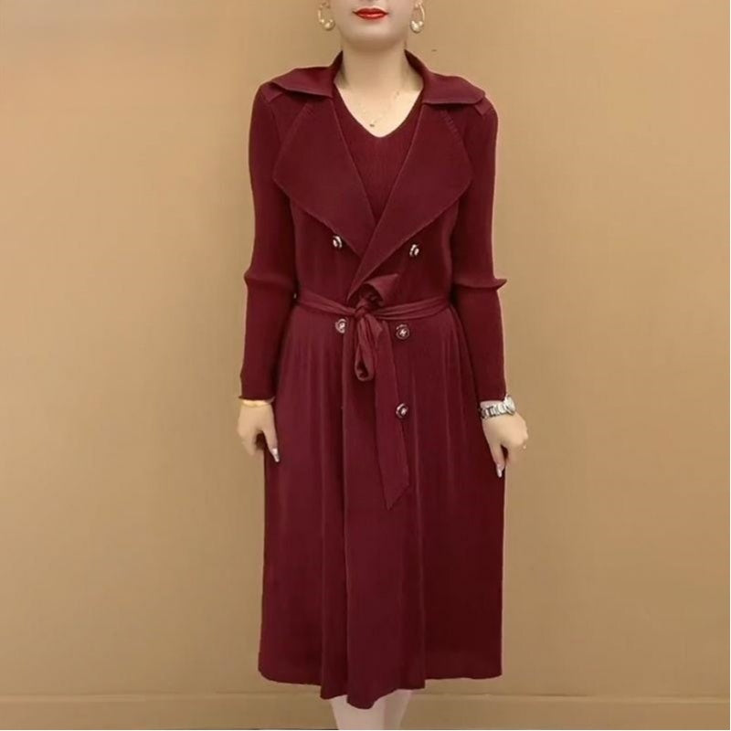 Autumn Waist-Defining Dress Coat Elegant Stylish Fit For Moms