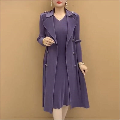 Autumn Waist-Defining Dress Coat Elegant Stylish Fit For Moms
