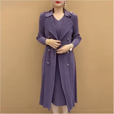 Autumn Waist-Defining Dress Coat Elegant Stylish Fit For Moms