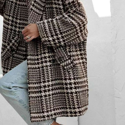 Women's Plaid Jacket Loose Fit Casual Classic Pattern Coat