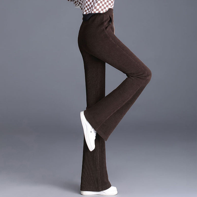 Women's High Waist Thick Pants With Drawstring Long Fit