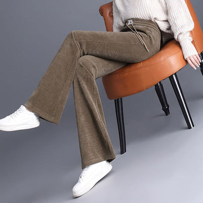 Women's High Waist Thick Pants With Drawstring Long Fit