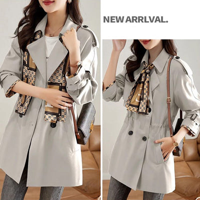 Women's Slimming Trench Coat Mid-Length Lapel Stylish Design