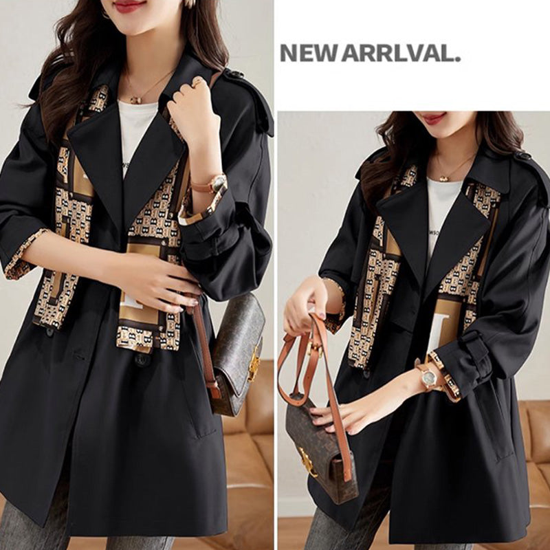 Women's Slimming Trench Coat Mid-Length Lapel Stylish Design