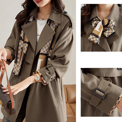 Women's Slimming Trench Coat Mid-Length Lapel Stylish Design