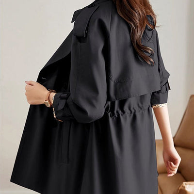 Women's Slimming Trench Coat Mid-Length Lapel Stylish Design