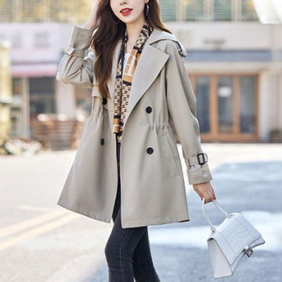 Women's Slimming Trench Coat Mid-Length Lapel Stylish Design
