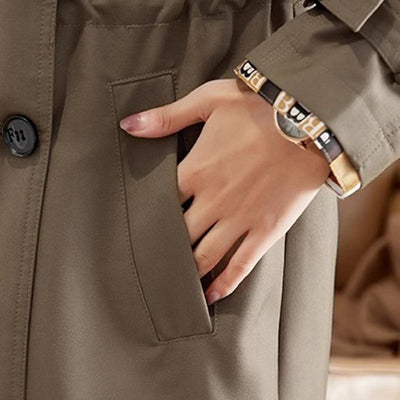 Women's Slimming Trench Coat Mid-Length Lapel Stylish Design