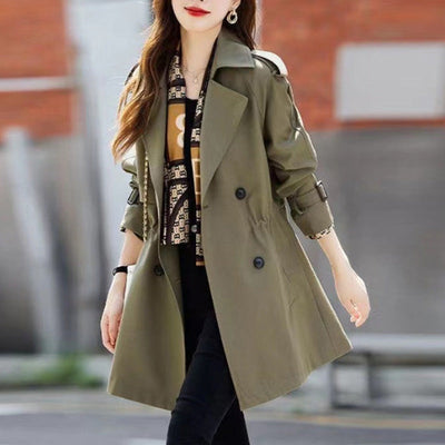 Women's Slimming Trench Coat Mid-Length Lapel Stylish Design