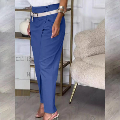 Women’s Casual Pants Solid Color Irregular Stylish Fit
